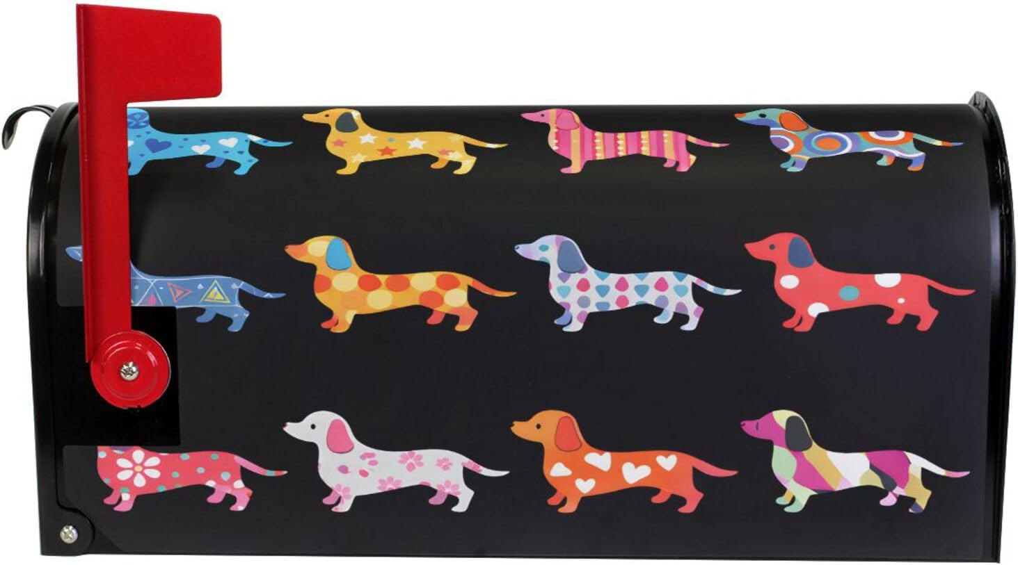 WOOR Decorative Dogs Dachshund Magnetic Mailbox Cover MailWraps Garden Yard Home Decor for Outside Oversized-25.5" x20.8"