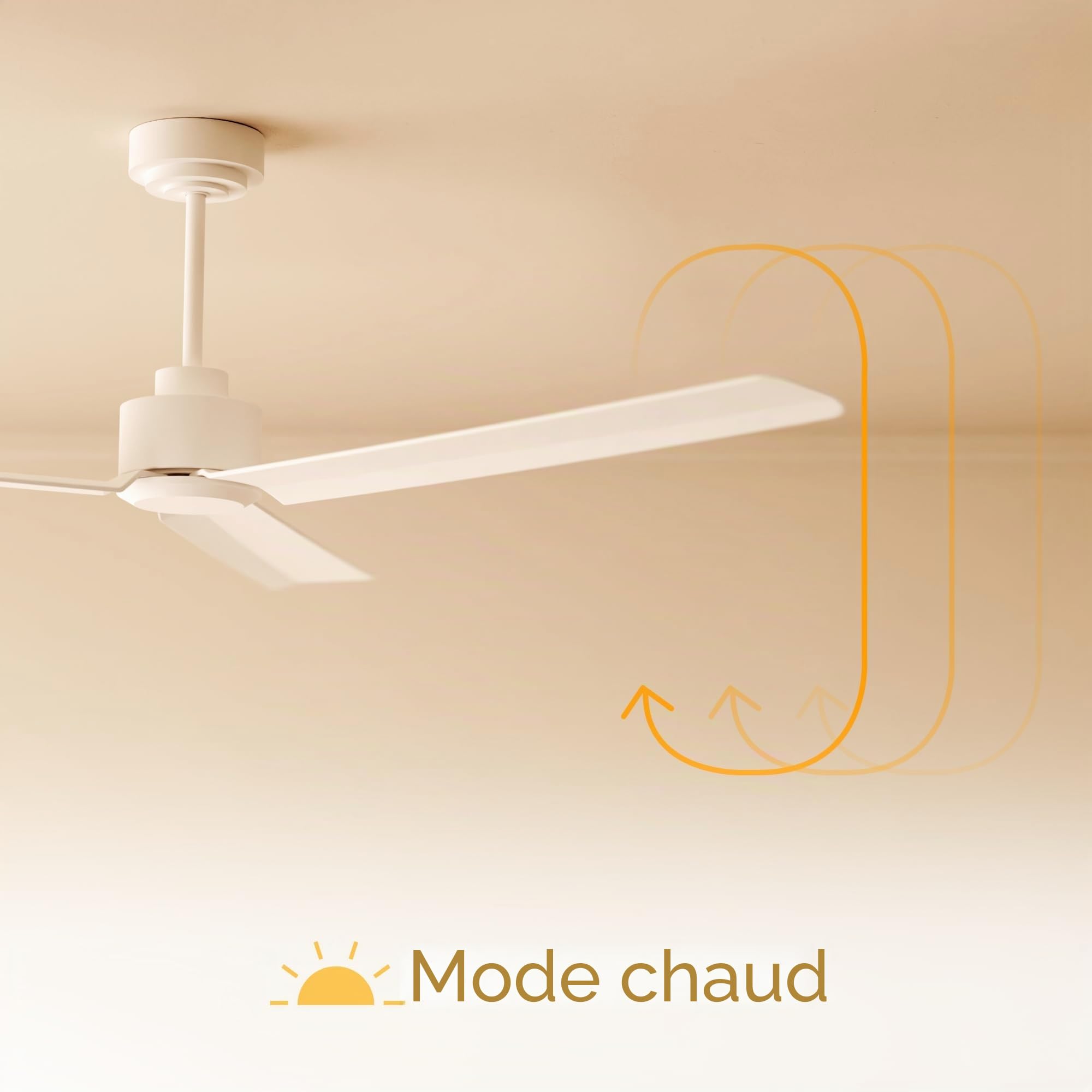 Sulion - Ventilateur de plafond avec lumière LED - Moteur DC silencieux - Pour extérieur IP44 et intérieur - Télécommande - Minuteur - Mode été/hiver - 3 pales (blanc bois clair, moyen)