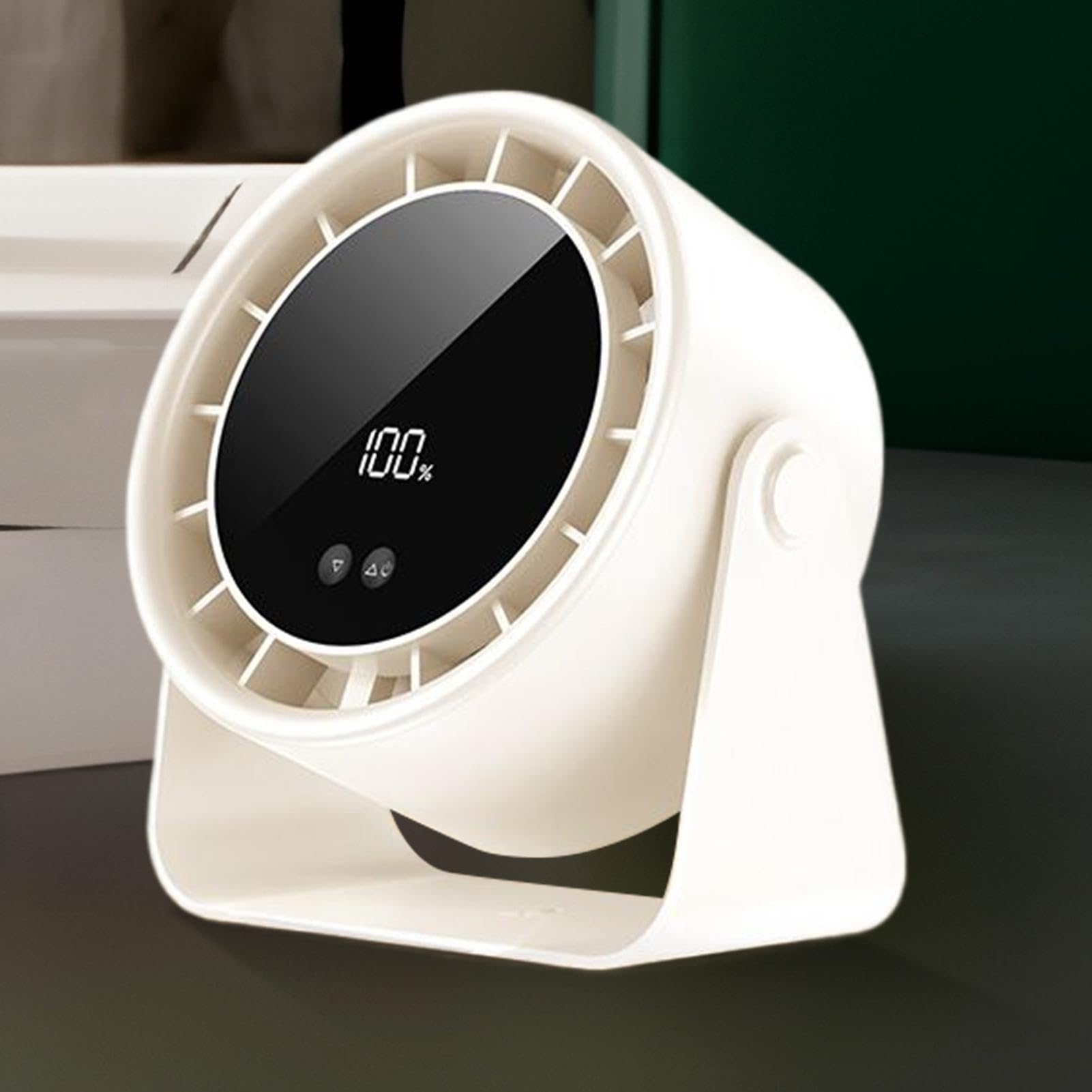 Mini Ventilatore Da Scrivania Raffreddatore Personale Portatile | Ventilatore Portatile con Display in Reale per Camera Scrivania Viaggio Tavolo Uffici Campeggio Esterno