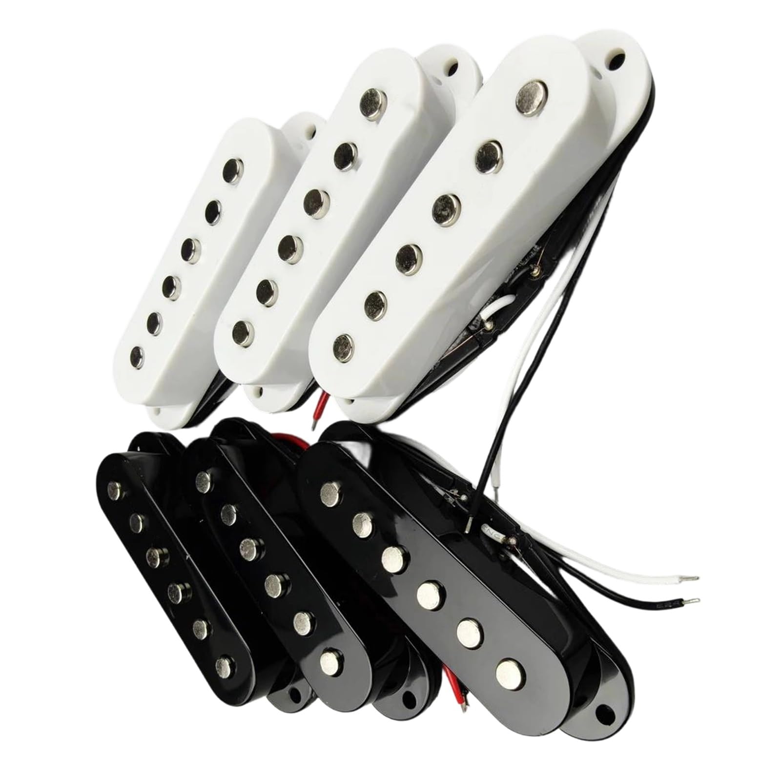 Retro E Gitarren Tonabnehmer Mit Single Coil Set In Weiß/Schwarz(Black)