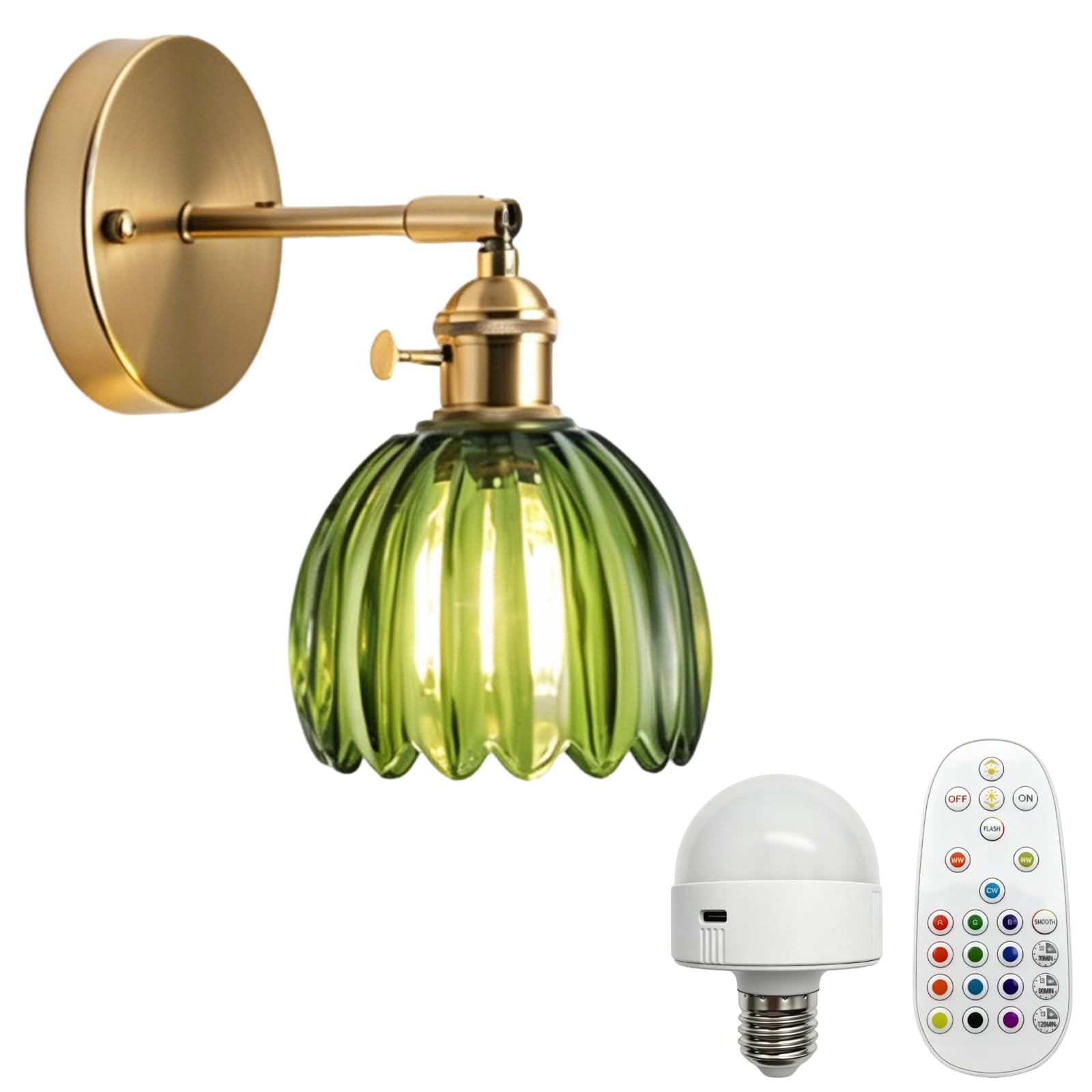 LZHIOs Wireless Wall Lights Battery Operated, Rechargeable Wall Light with Remote, 12 RGB Colours & 3 Colour Temperatures, Dimmable Wall Lights No Wiring, 180° Adjustable for Bedroom Living Room