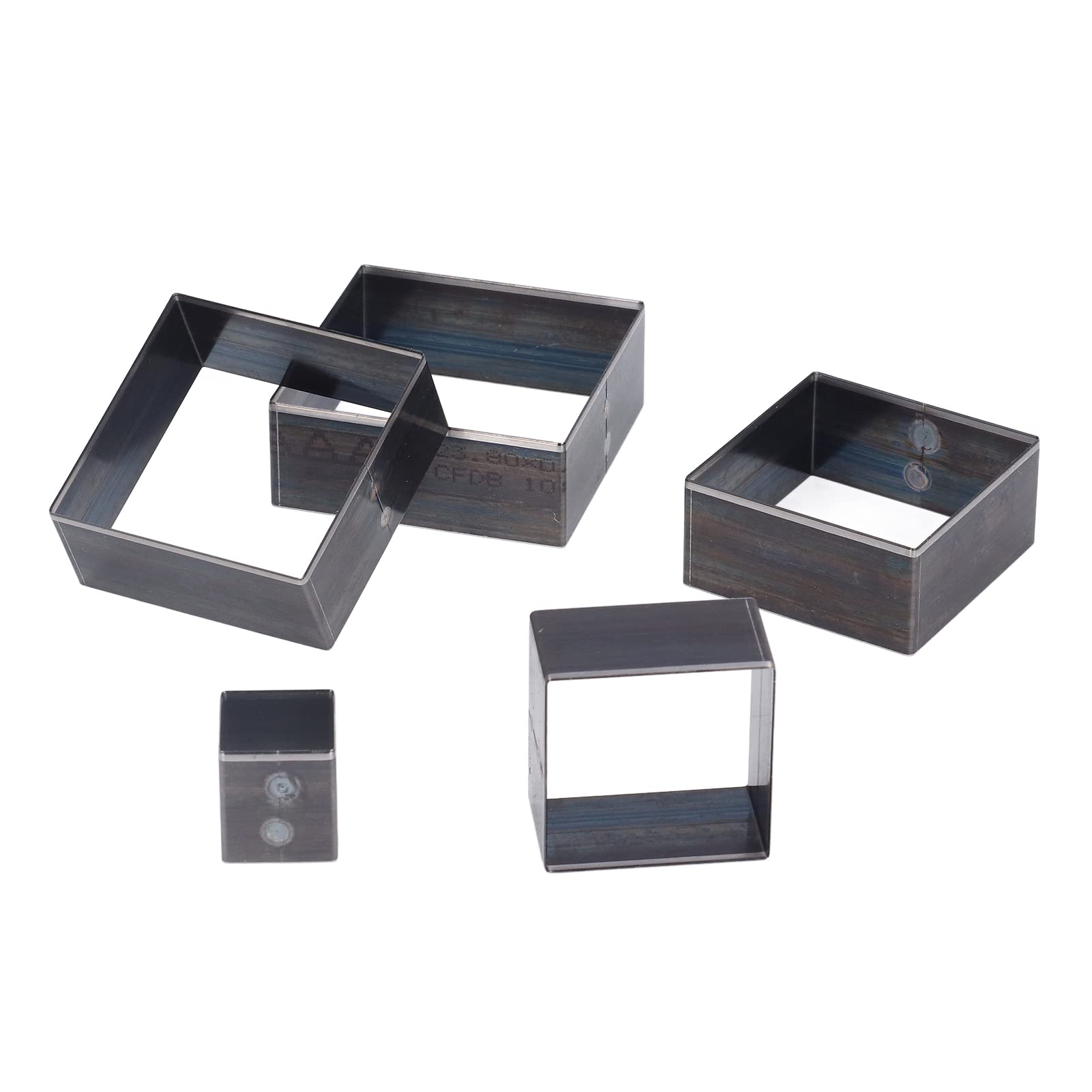 12 Pezzi di Utensili per il Taglio della Pelle, Fustelle Quadrate, Kit di Fustelle per Punzonatura in Pelle Fai Te, Taglierina a Mano per Lavori Artigianali in Pelle