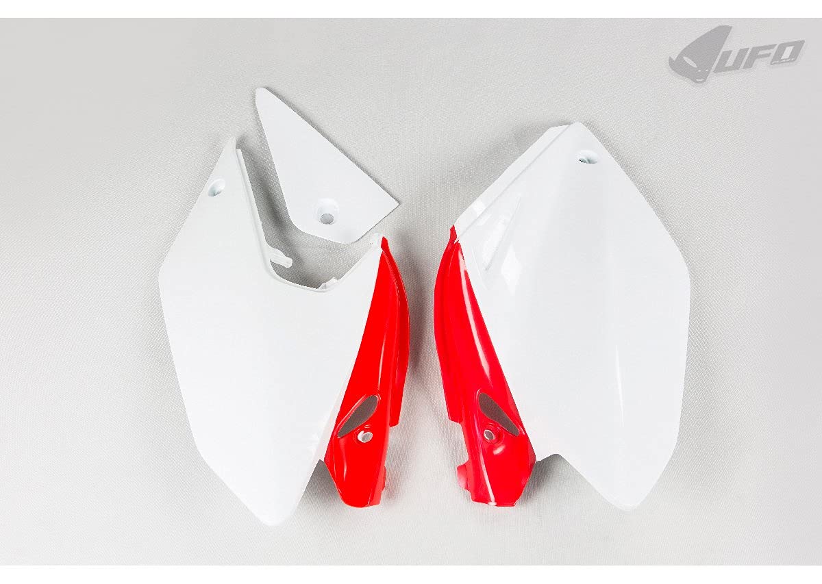 UFO PLAST Laterales laterales/laterales paneles blanco-rojo/blanco-rojo-blanco-rojo-blanco-rojo-rojo Compatible con Honda CRF 250X de 2004 a 2017