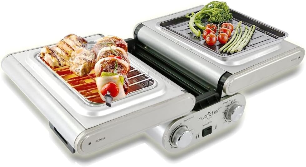 NutriChef Cooking Grill FoldOut Indoor/Outdoor Electric