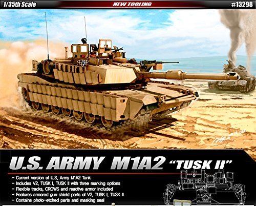 Maqueta M1A2 TUSK II de Academy a escala 1/35 tanque militar del ejército de EE. UU.