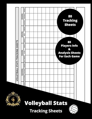 Volleyball Stats Tracking Sheets: Volleyball Coaching Stats Tracking Sheets for Tracking 80 Games, Perfect Stats Book for Volleyball Professionals, ... Info and Analysis, Size 8.5 x 11 inches
