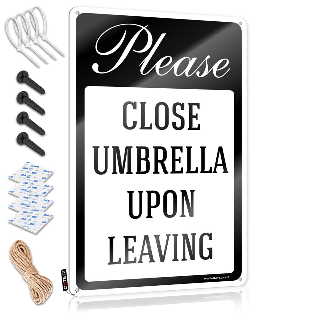 Metal Signs For Man Cave Please Close Umbrella Upon Leaving Sign Funny Camping Signs Funny Bar Signs For Home Bar(30X40CM)