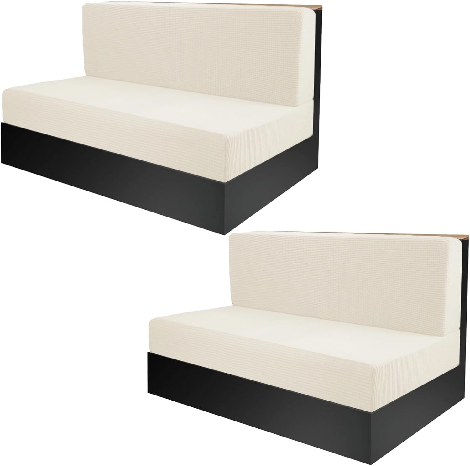 Rv Bench/Backrest Cushion Covers, 2 Pcs Elastic Rv Dinette Cushion Covers, Stretchy Loveseat Sofa Protectors, Universal Fit & Machine Washable