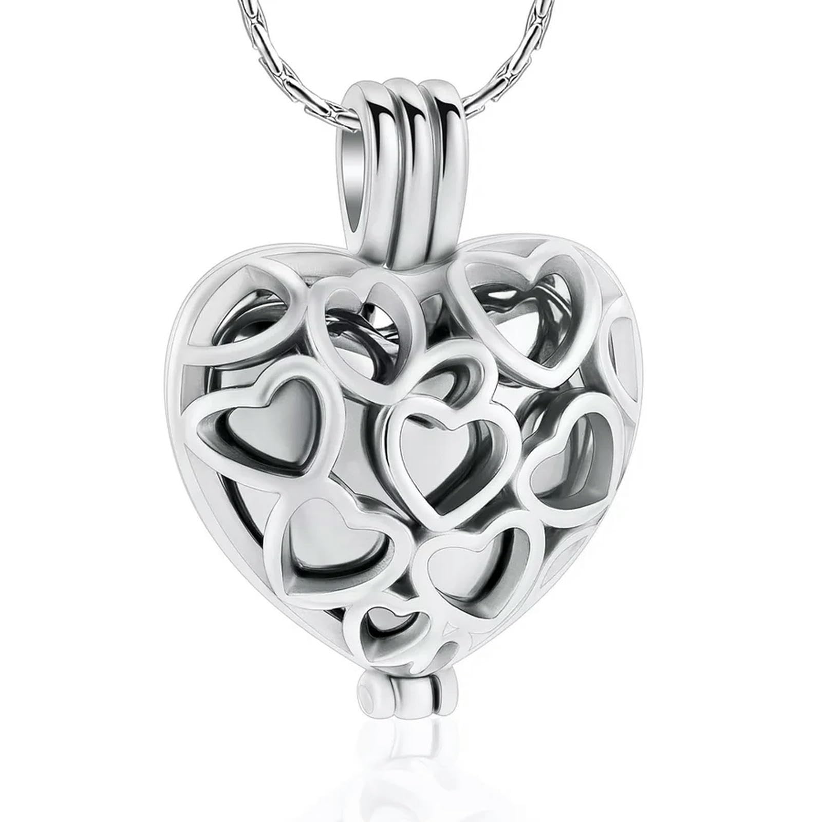 Acier inoxydable pendentif souvenir en cœur pour cendres bijou d'exception