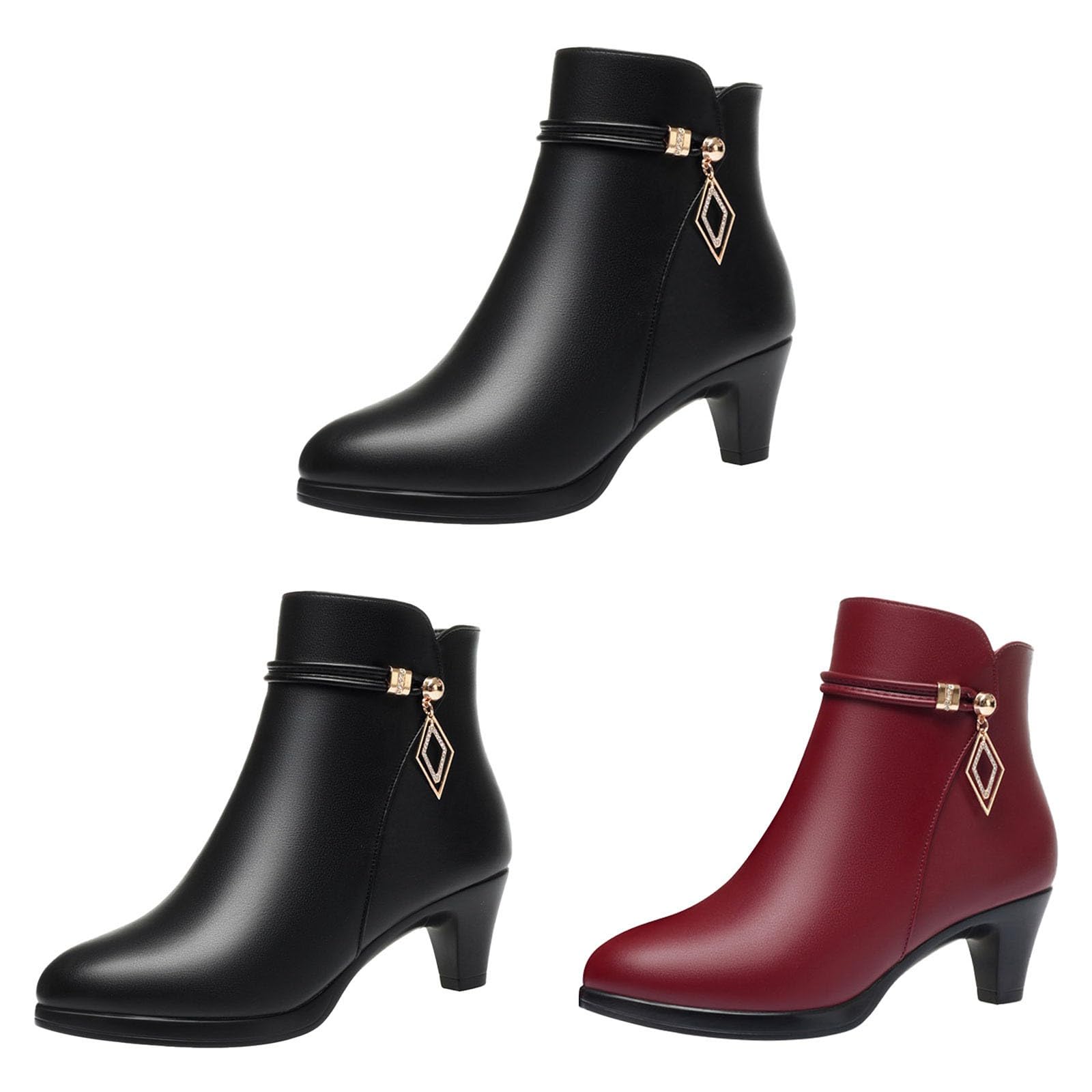 Generisch Stiefeletten Damen Mit Absatz Wasserdicht Übergangsstiefel Wasserdicht Übergangsstiefel Gummistiefel Damen Kurz Rutschfest Reißverschluß Boots