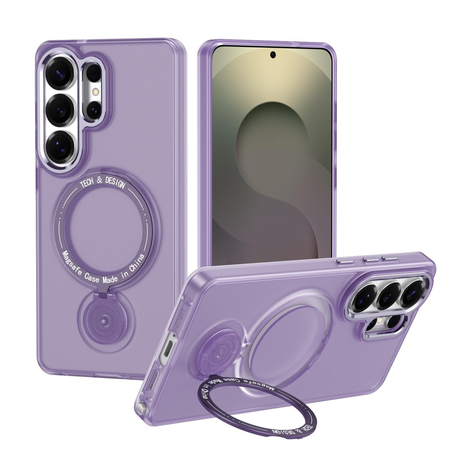 Coque silicone rigide Samsung S23 Plus violette pour appels mains libres
