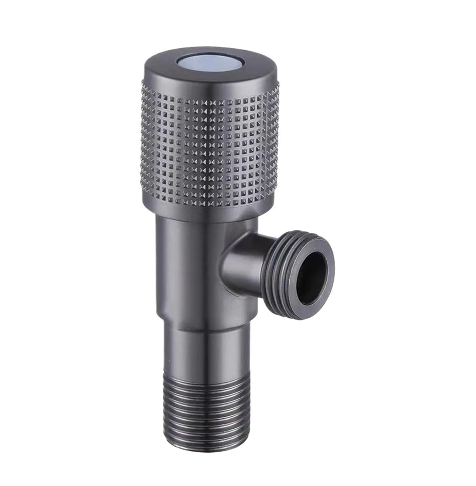 tap Angle Valve, 1 Pack Stainless Steel Angle Valve Gun Gray Hot and Cold Water Toilet Switch Heater Triangle Thread(A)