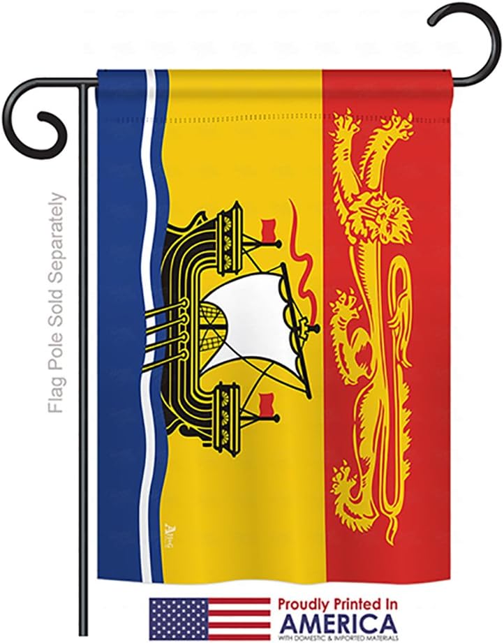 New Brunswick Garden House Flags Set Regional Canada Provinces Canadian Territories Region Country Particular Area Small Decorative Gift Yard Banner Made In USA 28 X 40