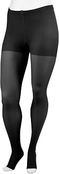 Juzo Soft 2001 Pantyhose 20-30 mmHg Open Toe Compression Hose for Men & Women, Regular, 4 IV, Black