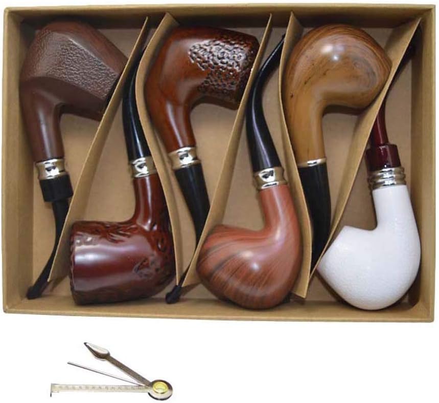 Smoking Pipe Set, 6pcs Gift Box, Steel & Acrylic Tobacco Pipe