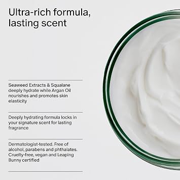 Salt & Stone Body Cream | Hydrating Formula with Seaweed Extracts, Spirulina & Squalane | Deep Hydration, Skin Barrier Support & Healthy Glow | For all Skin Types | Bergamot & Hinoki 6.7 fl oz
