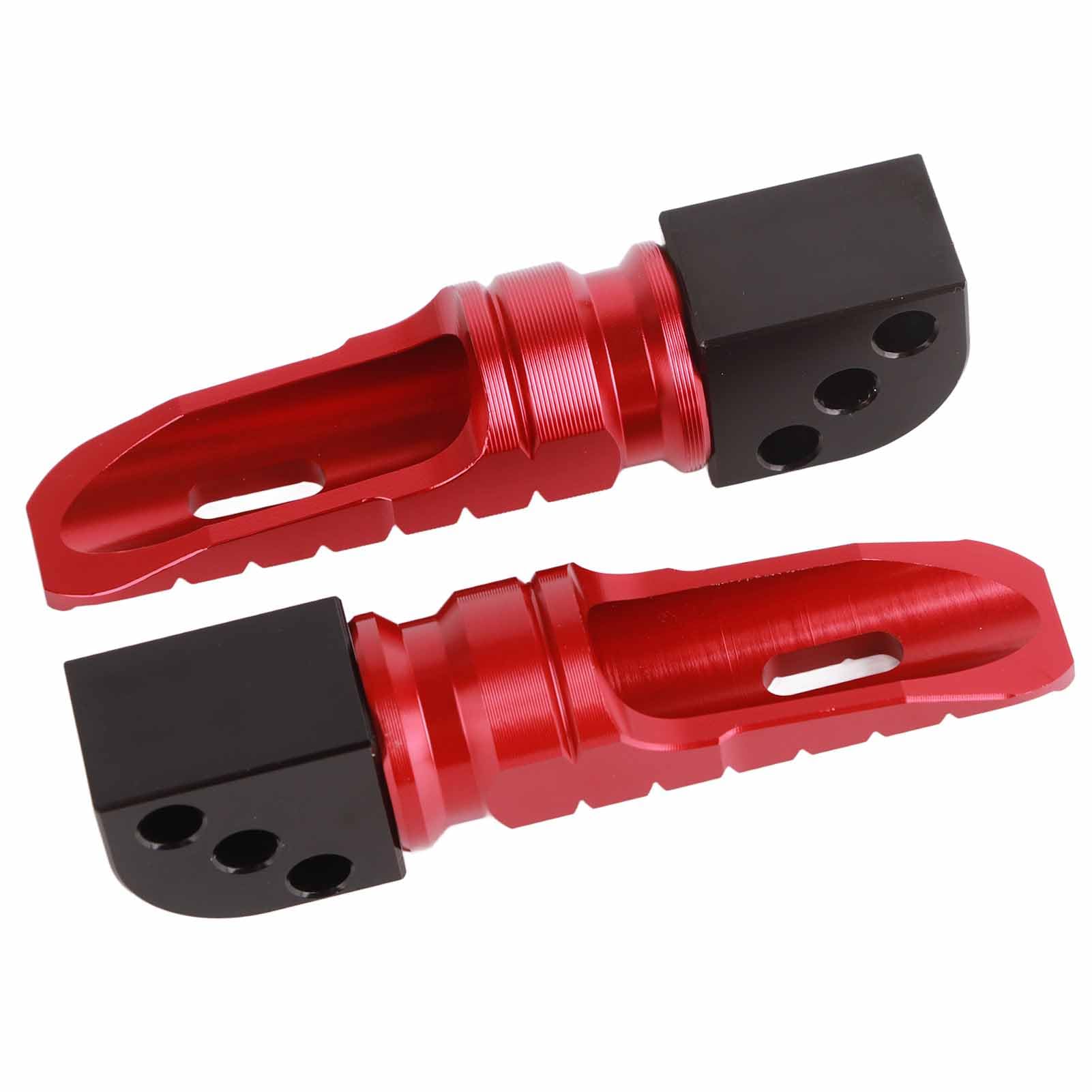 Pedane Posteriori, Pedali di Ricambio in Lega di Alluminio Anodizzato per Moto, con Superficie Antiscivolo, Adatti per Z800 Z650 Z900 Z1000SX 250 300 400 650 (rosso)
