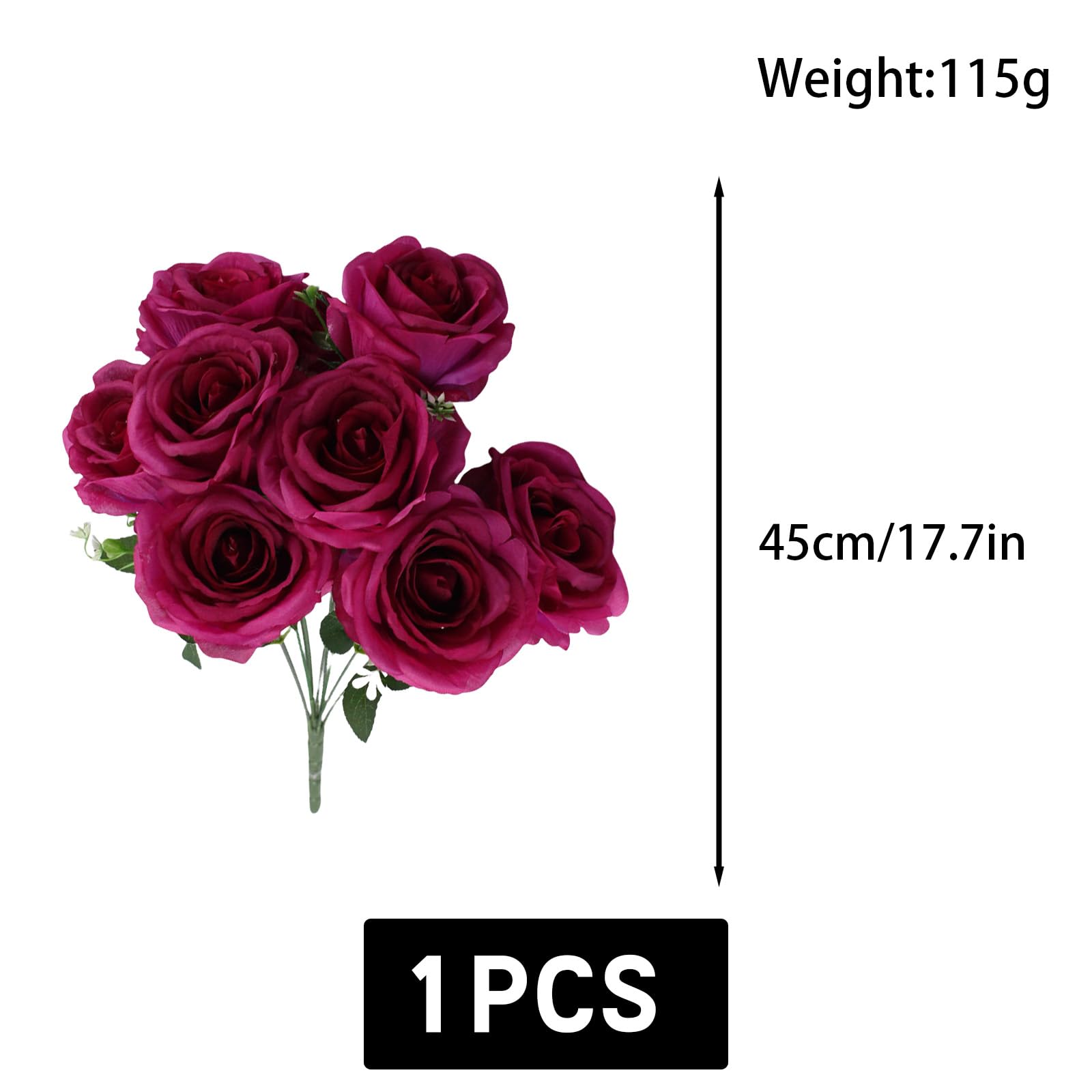astylishome Outdoor Artificial Flowers Pink Fake Rose Flower 10 Pcs Roses with Stems for Home Wedding Hotel Office Centerpiece DIY Floral Arrangements Decor 1212 - Image 3