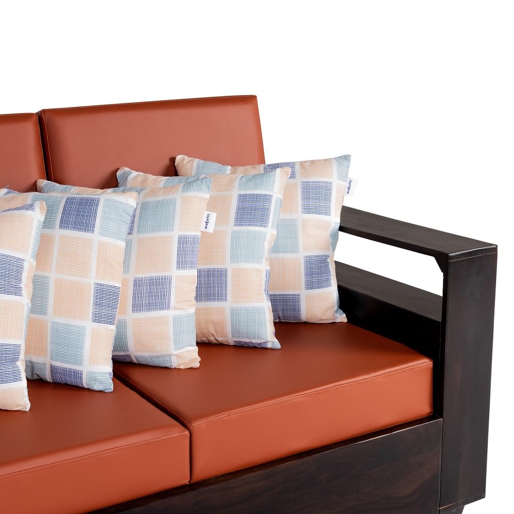 Wakefit Printed Cushion | Pack of 5 | 20x20 Inch | Hollow Fiber Filling | Use with or Without Cover | for Sofa & Bed | Chekkers | Gentle Machine Wash
