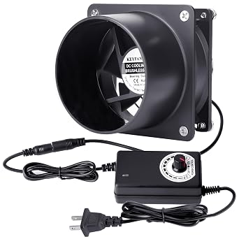 مروحة العادم المحورية الصغيرة، 80 mm 12 V DC مروحة مع AC التوصيل المزدوج الكرة محامل الهواء العادم الدخان النازع الدخان مروحة كيت ل DIY لحام، 3 D طابعة الضميمة
