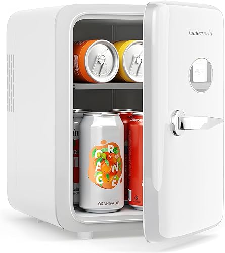 Mini refrigerador para el cuidado de la piel 4L, enfriador y calentador, color blanco perla