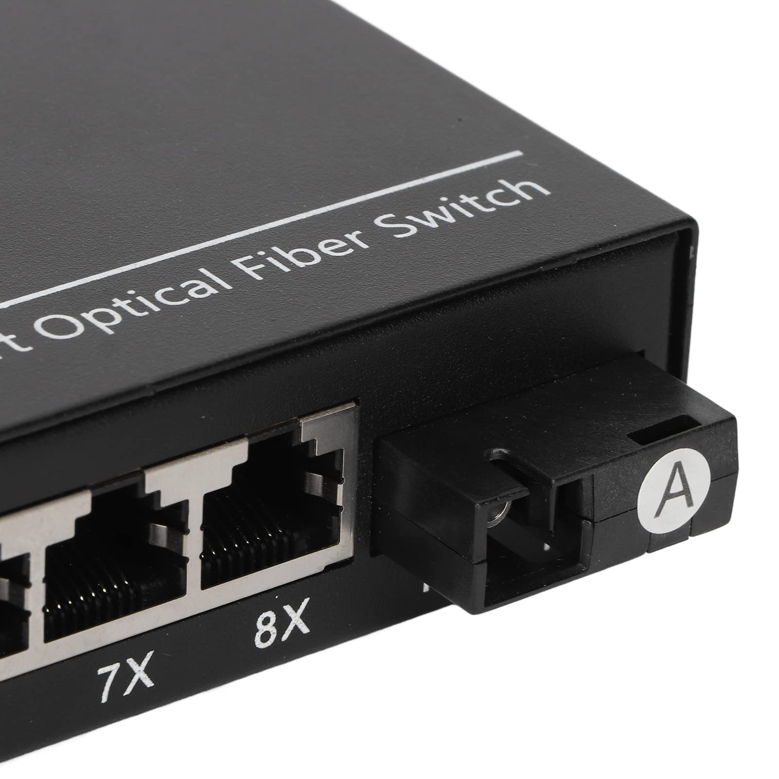 Annadue Convertisseur de Média Fibre SC Monomode Ethernet, 10/100Base-Tx vers 100Base-FX, Jusqu'à 25 Km, 1 Port Optique 8 Ports Électriques, Émetteur-Récepteur Fibre Tx1310nm RX1550nm