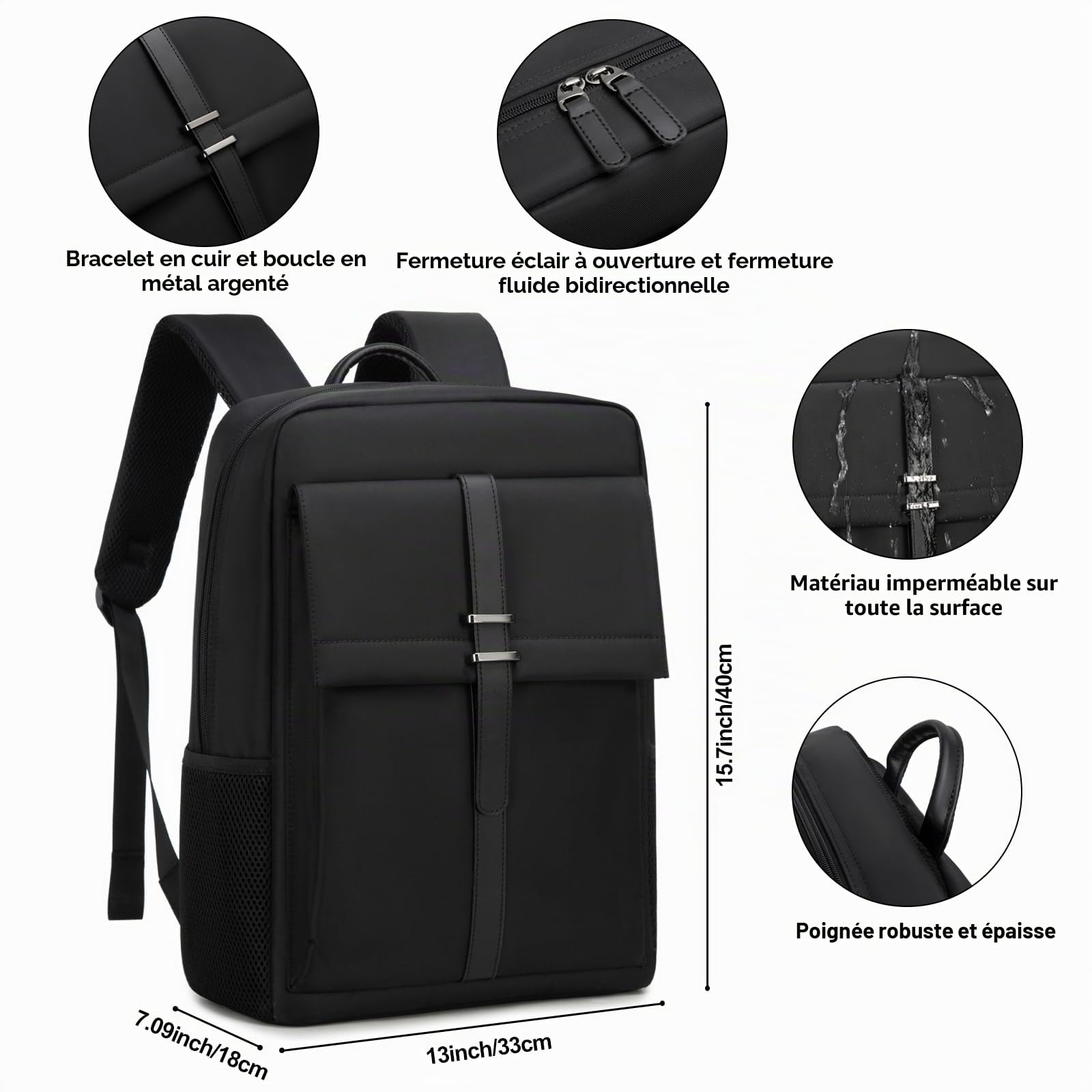 Dobaly Sac à Dos Homme Travail Ordinateur Portable Impermeable PC