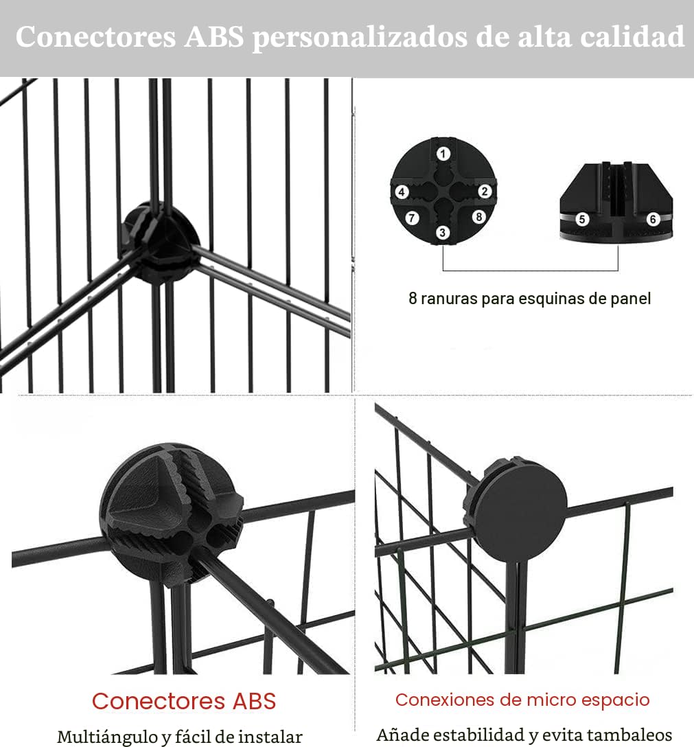 PILIN Corral para animales pequeños con puerta, valla para mascotas con alfombra impermeable, jaula para conejos, jaula para cobayas, cachorros, gatitos 30x38 12 piezas