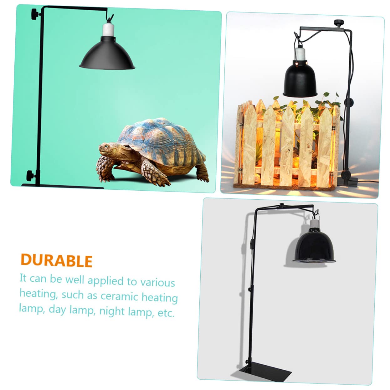 TOYANDONA Lampada Contro Rettili e Supporto in per Metallo Regolabile Scottature Facile Installazione e Protezione per Terrario e Riscaldamento Animali