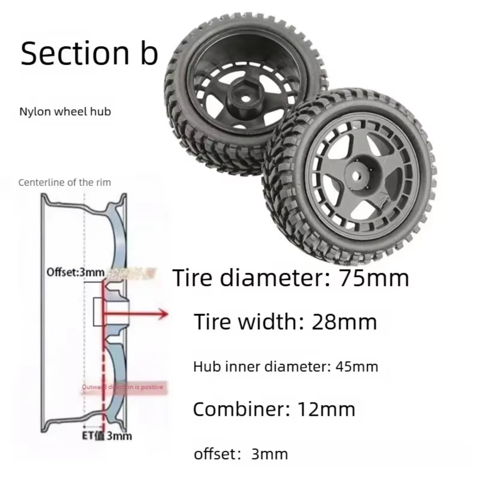 Pneumatici Ruota 75mm Per Wltoys 144001 124018 124019 Per MN99S MN90 MN86 Per HSP Per HPI 1/10-1/14-1/16 RC Off Road Car Aggiornamenti Parti Ricambi RC