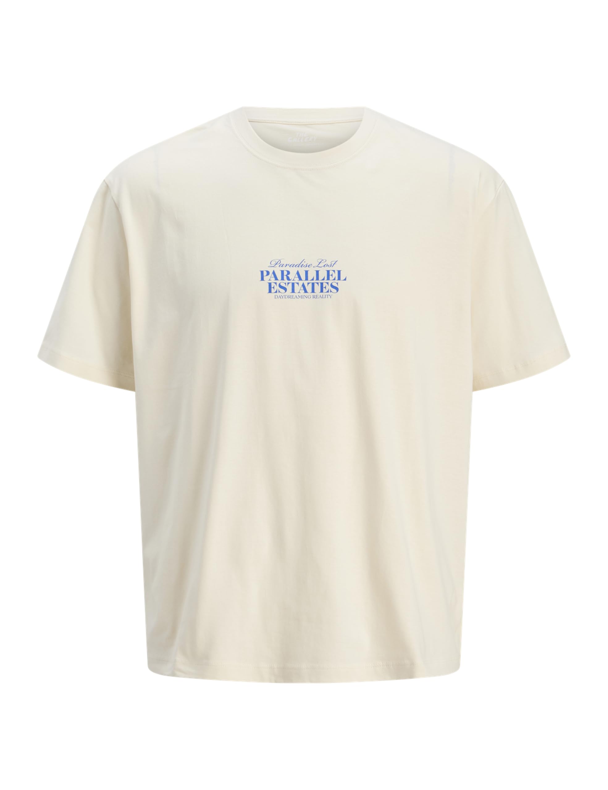 JACK & JONES Jorparallel Tee SS Crew Neck Tg, Antique White, L