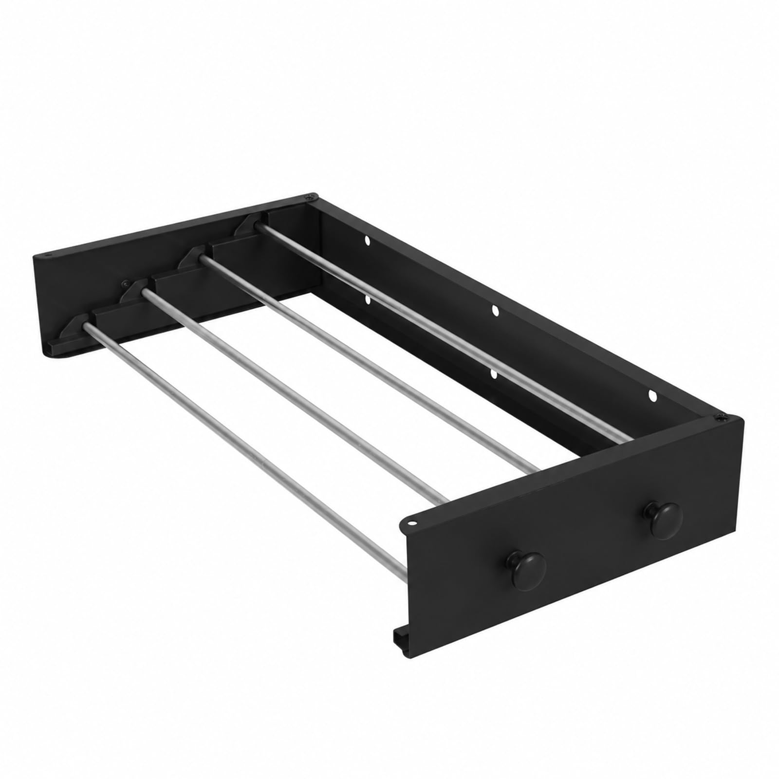 Stendibiancheria da parete, con gancio di aggiornamento, semplice stendibiancheria da parete, pieghevole, per interni o esterni, per balcone (60 cm con 4 ganci, nero)
