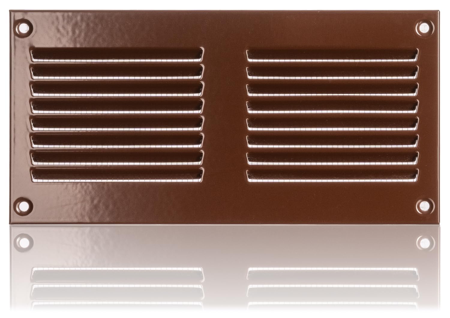 200x100mm / 8x4 inch Brown Metal Ventilation Grille with Flyscreen - Air Vent Cover, 200x100mm / 8x4'' - Image 3