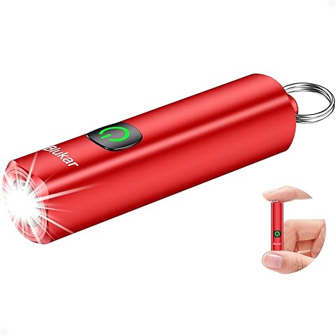 Blukar Mini Linterna LED Recargable, Super Brillante Portátil EDC Linternas Llavero, 3 Modos de Iluminación, IPX6 Impermeable, Flashlight de Mano con Función de Memoria para Emergencias, Camping etc