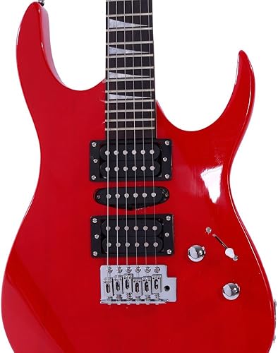 Miniatura 4 de Guitarra eléctrica de diapasón de arce, guitarra eléctrica para principiantes, guitarra eléctrica estilo rayo, con cable de alimentacióncorreabolsa,