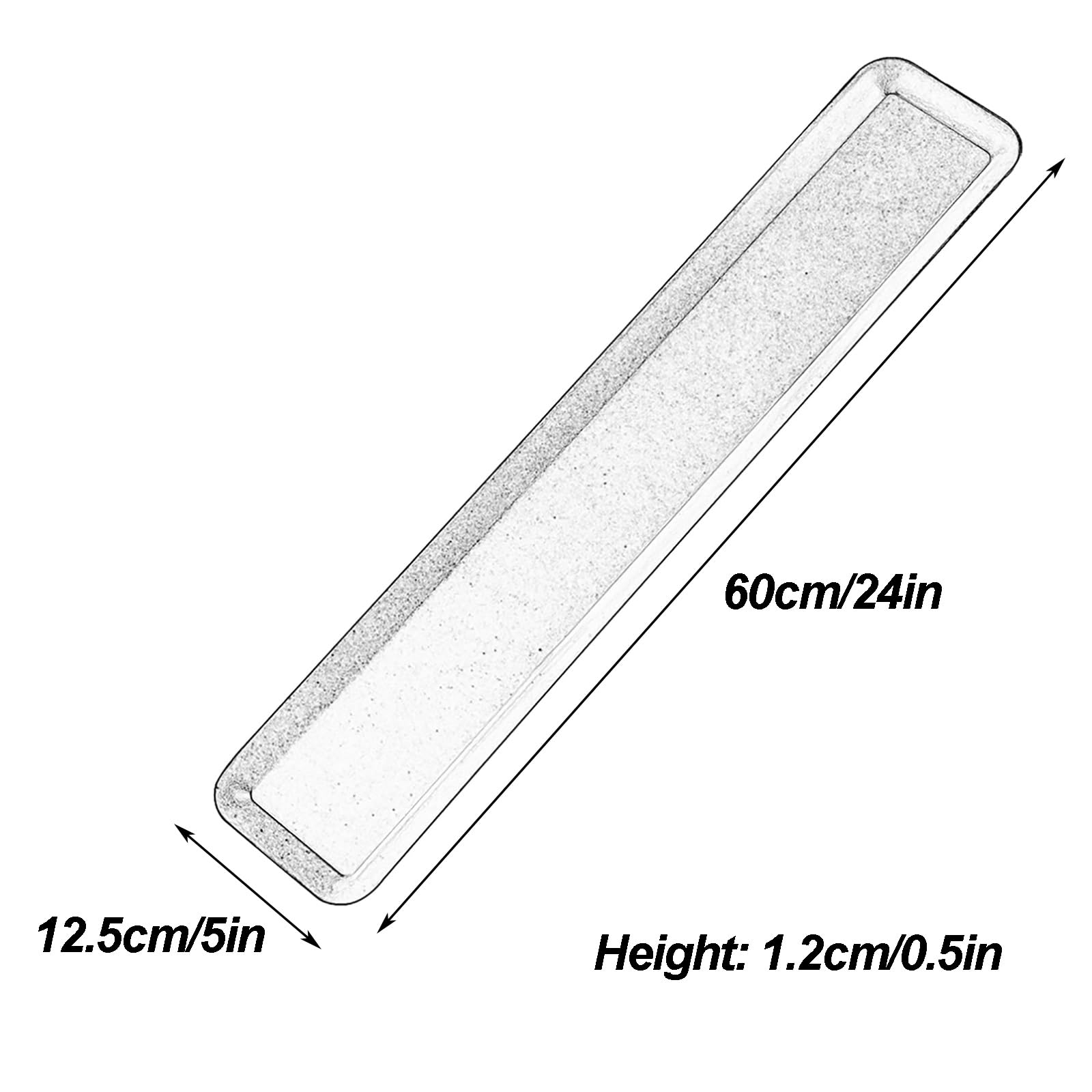 Bandejas Acero Inoxidable, Bandejas Decorativas para Servir Comida para Servir Alimentos, Plantas en Maceta, Joyas y Entradas(Silver,60x12.5 cm/24x5 in)