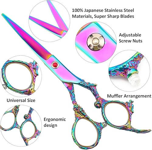 Miniatura 4 de Tijeras profesionales de peluquería de acero inoxidable para corte de pelo de peluquero tijeras rectas herramientas de salón para regalos de madre