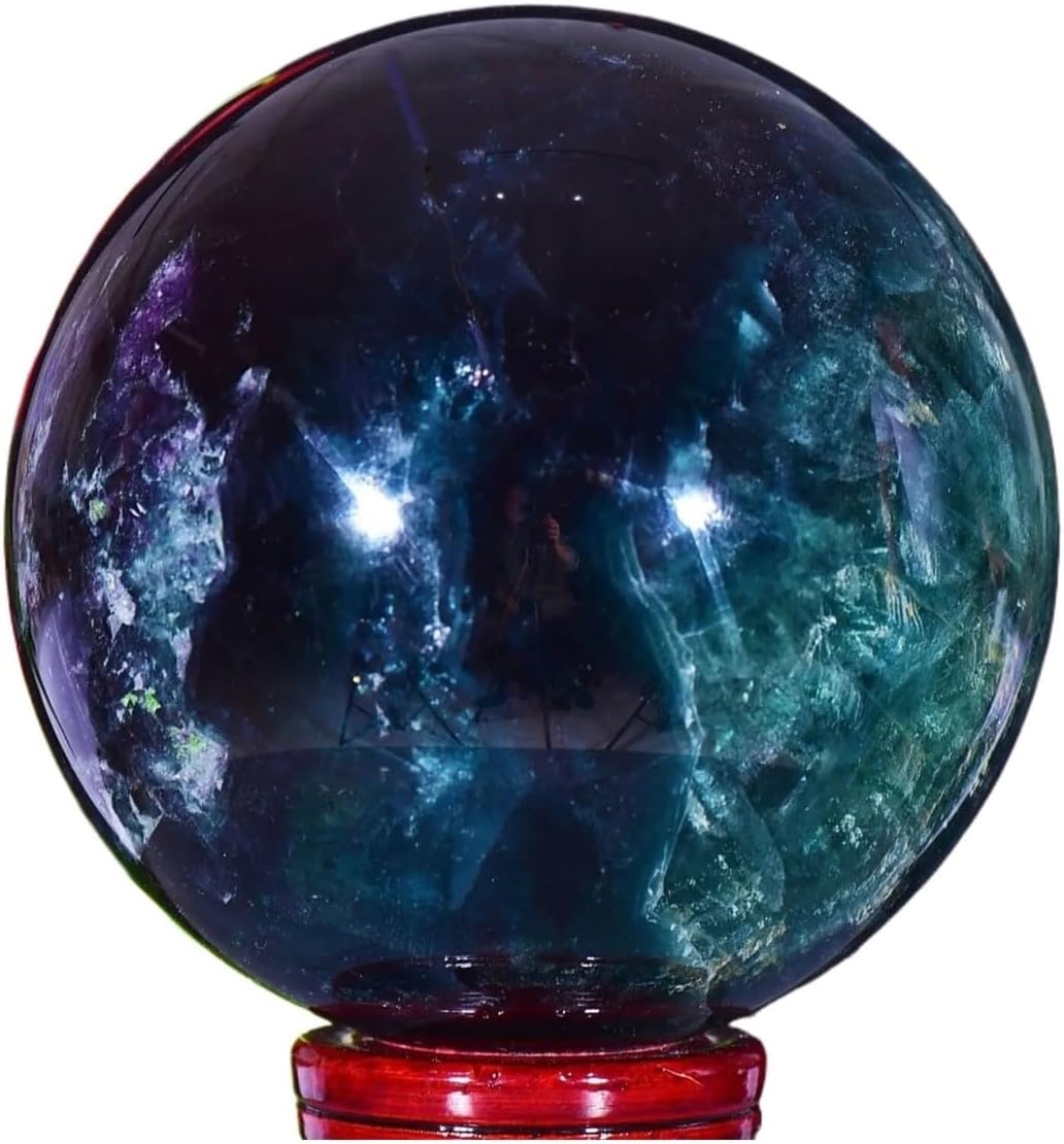 1pcs 300-350g Color Fluorite Quartz Crystal Ball Sphere Polished