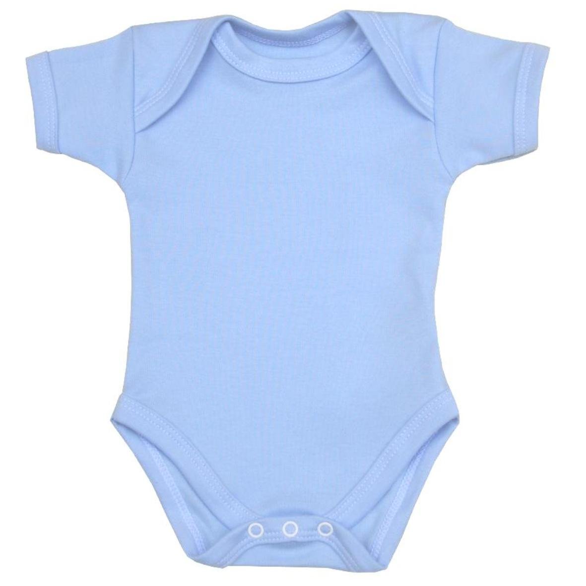 BabyPrem 1 'One' Plain Coloured Baby Bodysuit/Vest Newborn -12 months SKY BLUE NB