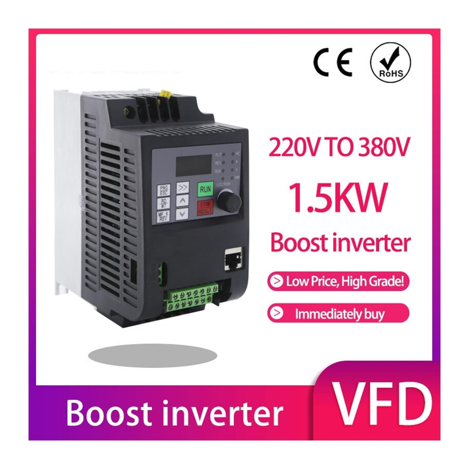 TK6100FH 1024 * 600 risoluzione colore variabile convertitore di frequenza inverter VFD 0.75kw-15kw 220V ingresso singolo a trifase 220V e 380V 50Hz/60Hz (0.75kw-1HP)