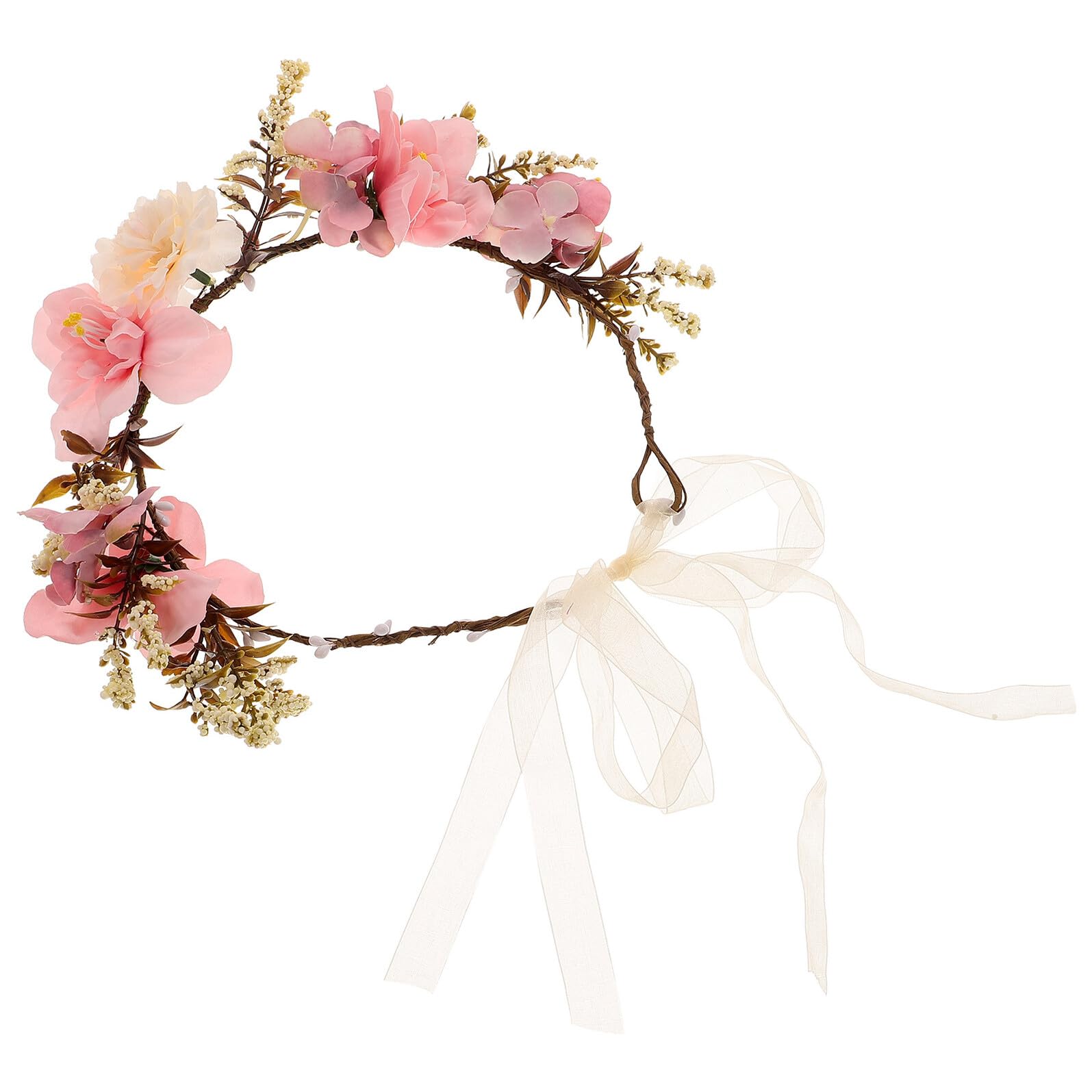 Bandeau à Fleurs Pourpre en Tissu, Coiffe pour Mariée pour Photo