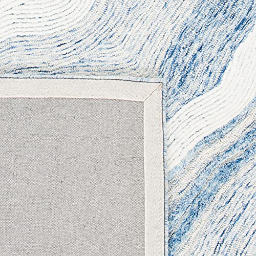 Safavieh Fifth Avenue Collection Runner Rug - 2'3" X 6', Blue & Ivory, Handmade Mid-Century Modern Abstract New Zealand Wool, Ideal For High Traffic Areas In Living Room, Bedroom (Ftv121M) #TOP6