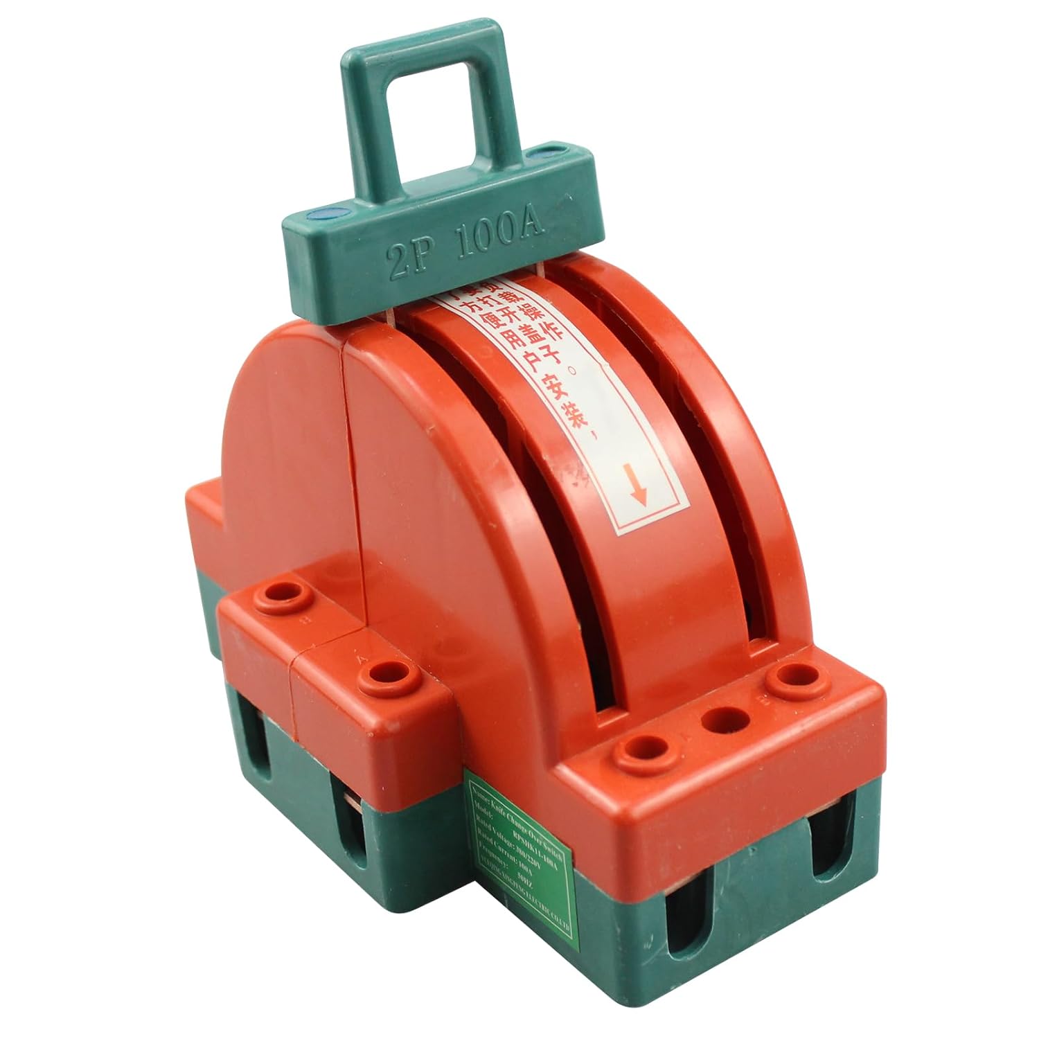 Disconnect Knife Switch Double Throw,100A 220V 2 Pole Safety Two-Way Double-Switching Switch