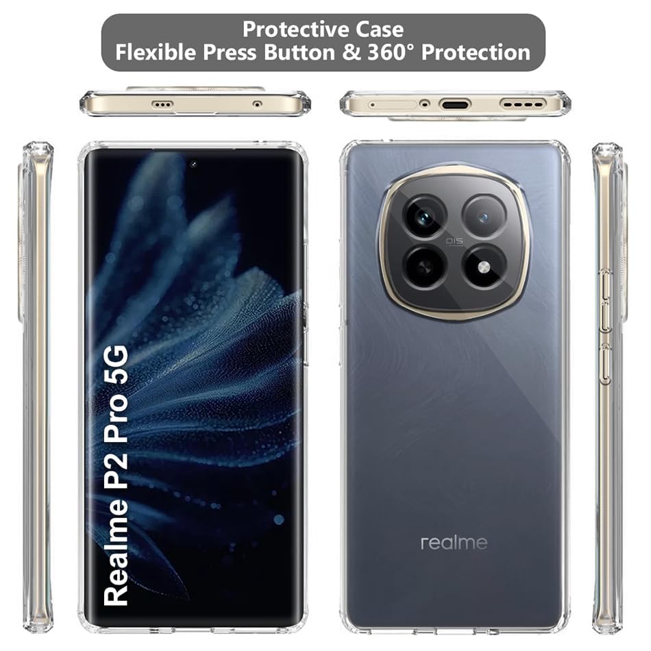 Image of JGD PRODUCTS for Realme P2 Pro 5G (2024) Premium Transparent Soft Silicon Back Cover [Transparent]