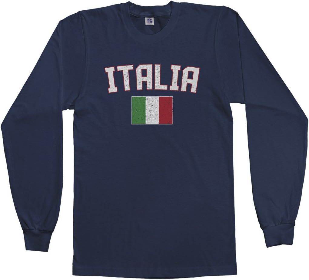Threadrock Men's Italia Flag Long Sleeve T-Shirt