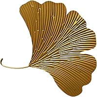 Vista 8 de Fenteer Decoración de pared de hojas de ginkgo montadas en la pared, escultura de arte de pared de hojas de ginkgo, grande