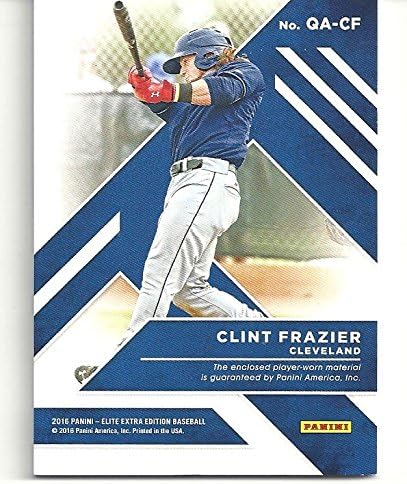 Clint Frazier 001/149 "Quad Materials Silver" Collectible Memorabilia Baseball Card - 2016 Panini Elite Extra Edition Baseball Card #QA-CF (Cleveland Indians) Free Shipping