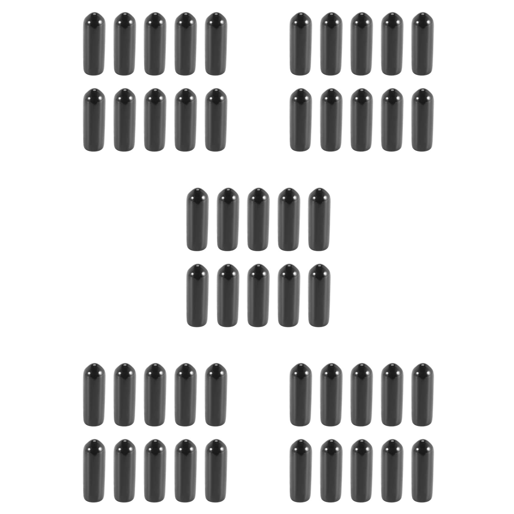Jnchdghwa 500Pcs Rubber End Caps 4mm ID PVC Round Tube Bolt Cap Cover Thread Protectors Black