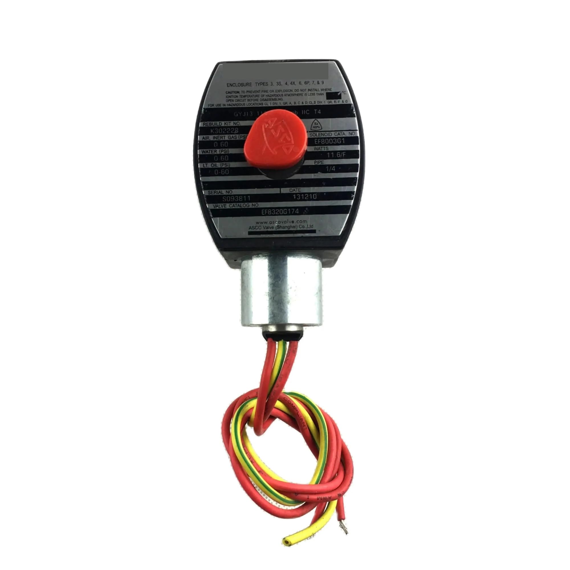 QRUYHBAJU EF8210G003 120/60AC 2-Way Solenoid Valve Normally Closed(AC220V)