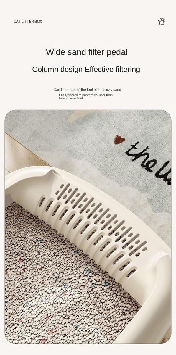 Sifting Cat Litter Box for Kittens Open Litter Box with High Sides Detachable Small Pet Toilet Efficient Sifting Litter Box System for Cats (Yellow (Extra Large))